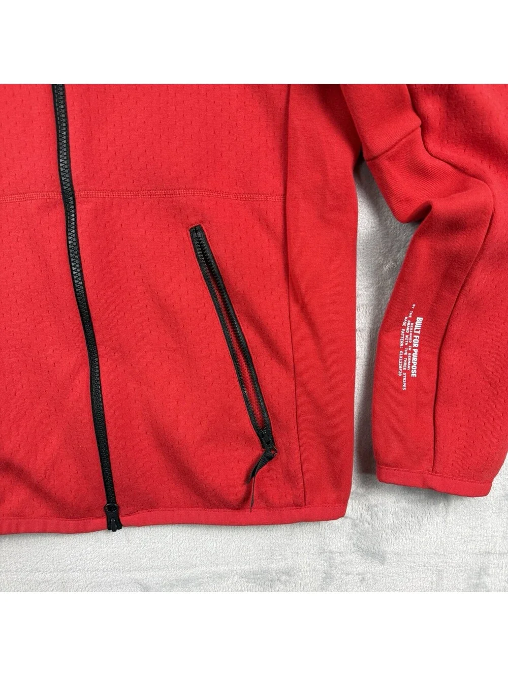 Adidas Z.N.E Full Zip Hoodie Performance Fleece Sz S Red Trim Techwear Athletic